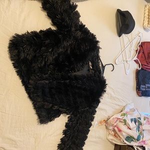 Lulus black faux fur jacket